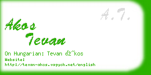 akos tevan business card